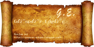 Gáspár Edgár névjegykártya